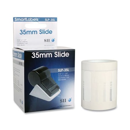 Seiko Instruments Seiko, SELF-ADHESIVE SMALL MULTIPURPOSE LABELS, 0.43in X 1.5in, WHITE, 300PK SLP35L